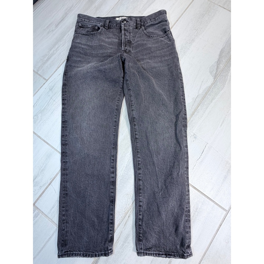 Madewell The Dean Easy Straight Jean Faded Black Denim Pants 29